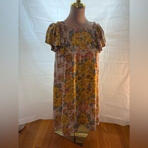 Free People Floral Dress with Yellow and Red Accents